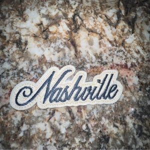 Nashville Tennessee Embroidered Blue Cursive Patch new Sew On Iron On Patch